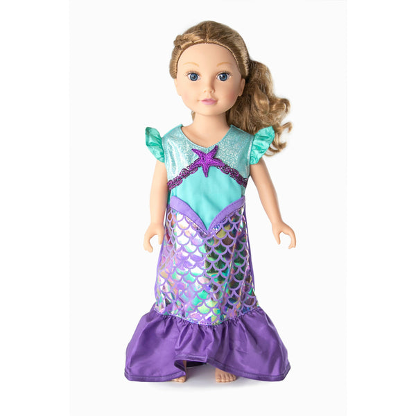 Princess - Doll Dress - Purple Sparkle Mermaid Clair's Corner