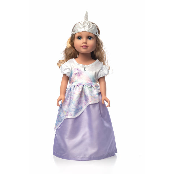 Princess - Doll Dress - Unicorn Princess w/Soft Crown Clair's Corner